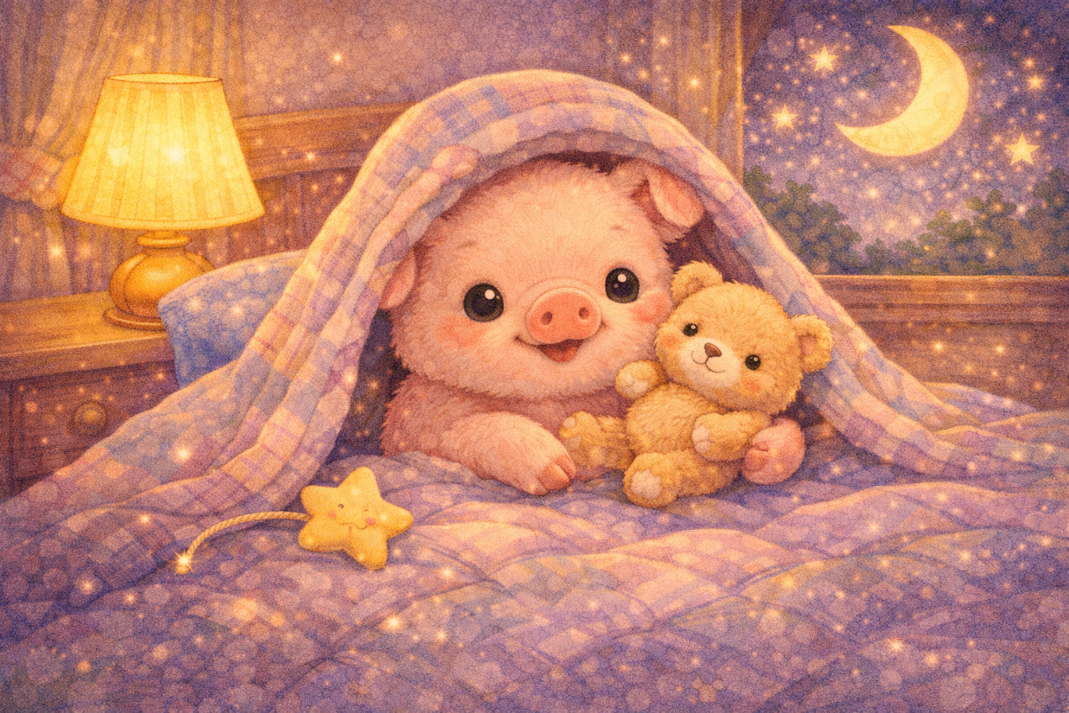 Parent and child sharing a free bedtime story before sleep