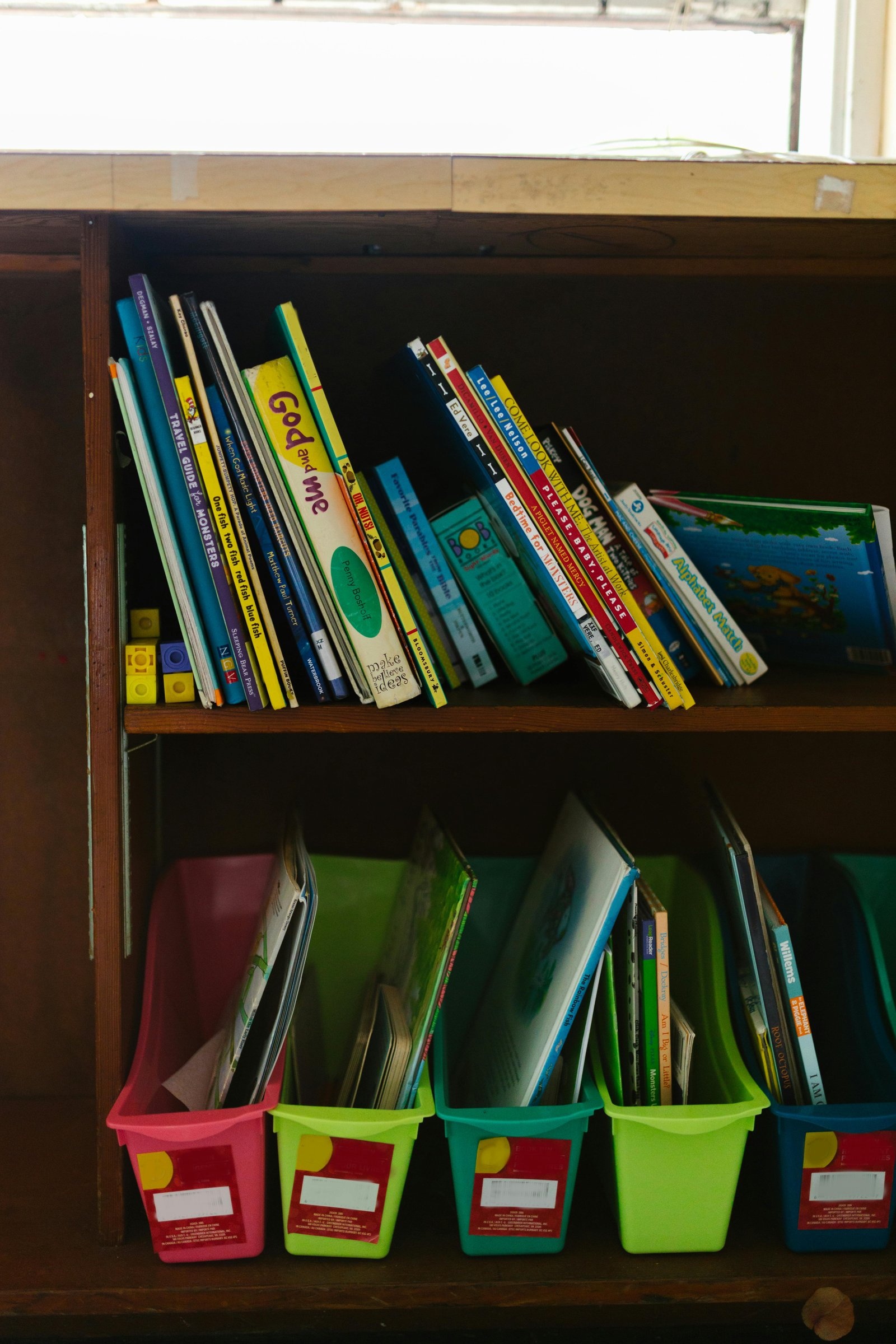 Child reading a calm and non-scary bedtime story